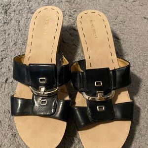 Nine West wedge sandals size 9 black